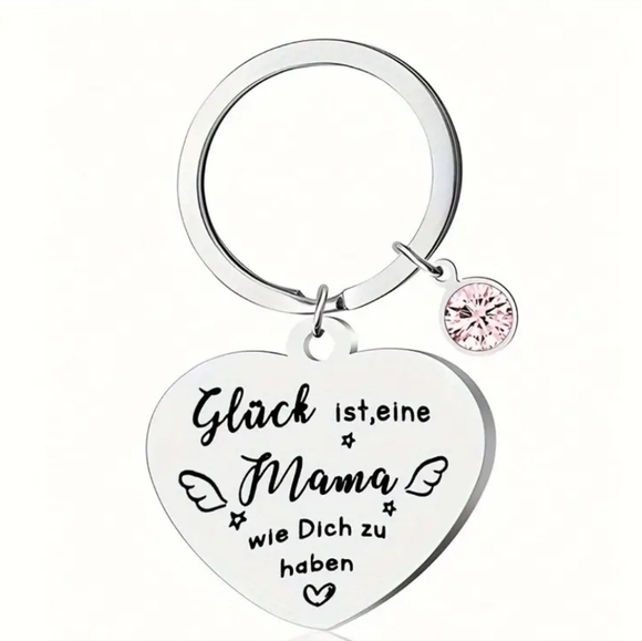 LOVE MOM Stainless Steel Silver Keychains Purse Charms - Picture 9 of 11
